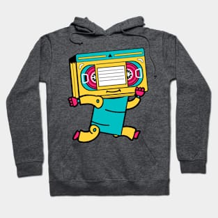 Happy Running Retro VHS Robot Hoodie